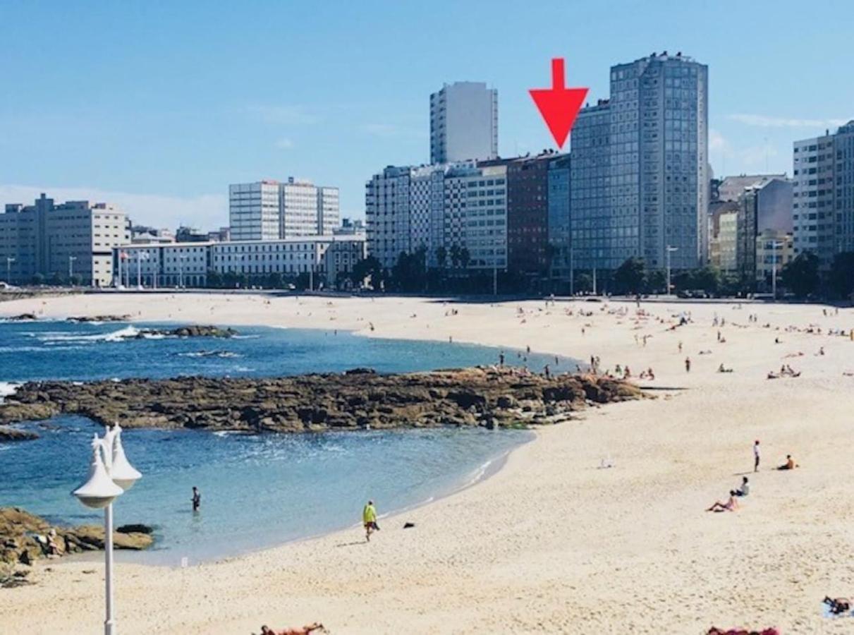 Vivienda Con Increibles Vistas A La Playa De Riazor Apartment A Coruna Bagian luar foto